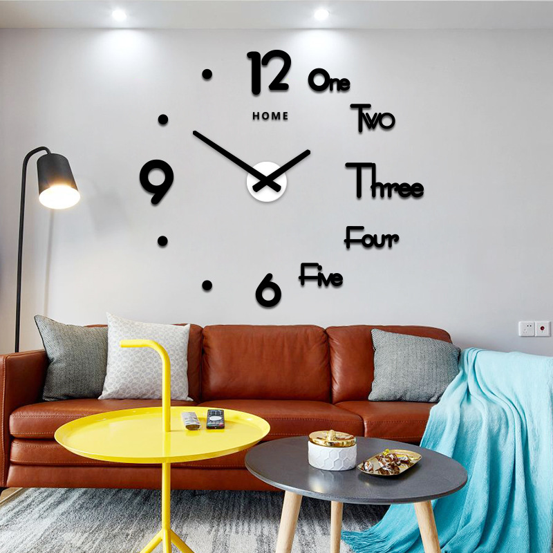 3D 미러 벽 시계 패션 DIY 크리 에이 티브 아크릴 벽 스티커 시계 석영 바늘 유럽 Horloge 홈 장식